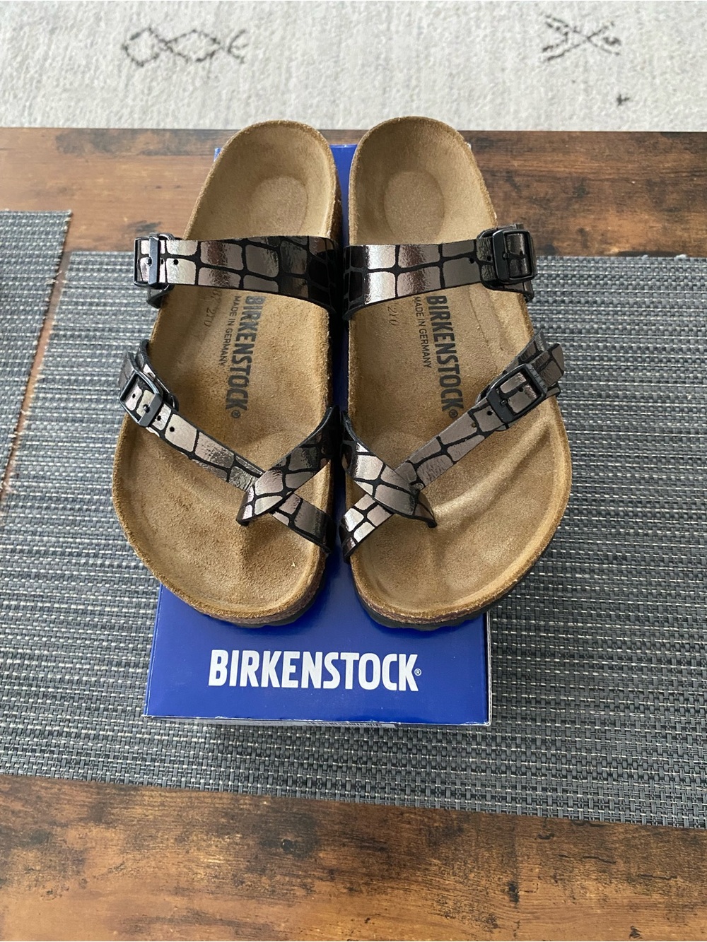 Birkenstock Mayari, Gator Gleam Black, Leather, size 38 N, NWB.